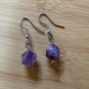 Elegant Purple Amethyst Gemstone Earrings